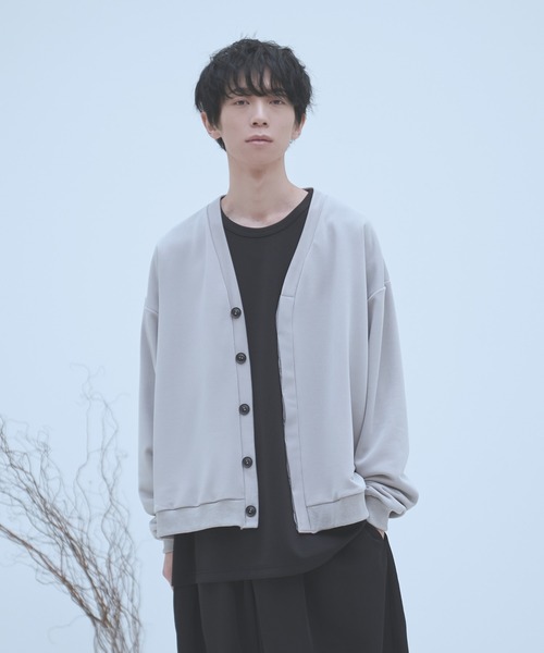 neez.（ニーズ）の「ドレープスウェットカーディガン（カーディガン/ボレロ・メンズ・チャコールグレー/ライトグレー/サックスブルー・SMALL/MEDIUM/LARGE）」の2枚目の写真