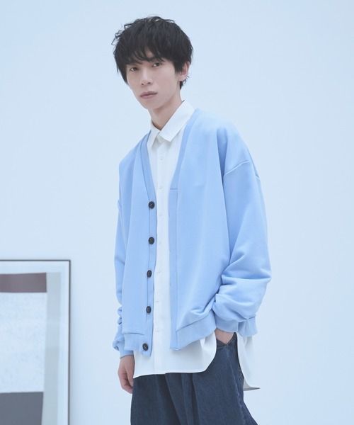 neez.（ニーズ）の「ドレープスウェットカーディガン（カーディガン/ボレロ・メンズ・チャコールグレー/ライトグレー/サックスブルー・SMALL/MEDIUM/LARGE）」の5枚目の写真