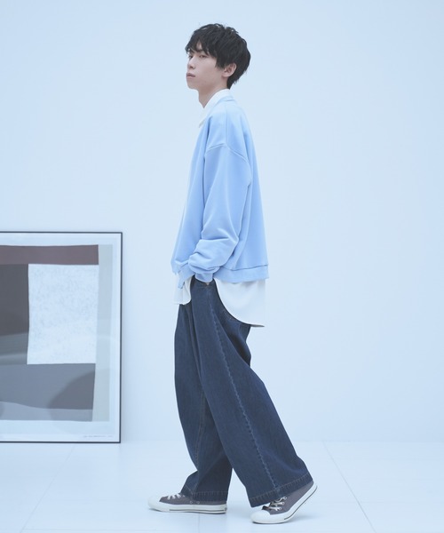 neez.（ニーズ）の「ドレープスウェットカーディガン（カーディガン/ボレロ・メンズ・チャコールグレー/ライトグレー/サックスブルー・SMALL/MEDIUM/LARGE）」の7枚目の写真