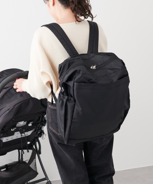 Daily russet(デイリー ラシット)の「Daily MOM / ベーシック BACKPACK(バックパック/リュック・レディース・ブラック/グレイッシュベージュ・FREE)」の2枚目の写真