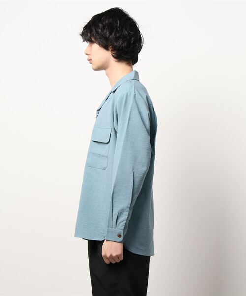 RATTLE TRAP(ラトルトラップ)の「カチオン染オープンカラーシャツ(シャツ/ブラウス・メンズ・ベージュ/ライトブルー/ブラック・S/M/L)」の4枚目の写真