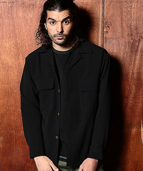 RATTLE TRAP(ラトルトラップ)の「カチオン染オープンカラーシャツ(シャツ/ブラウス・メンズ・ベージュ/ライトブルー/ブラック・S/M/L)」の2枚目の写真