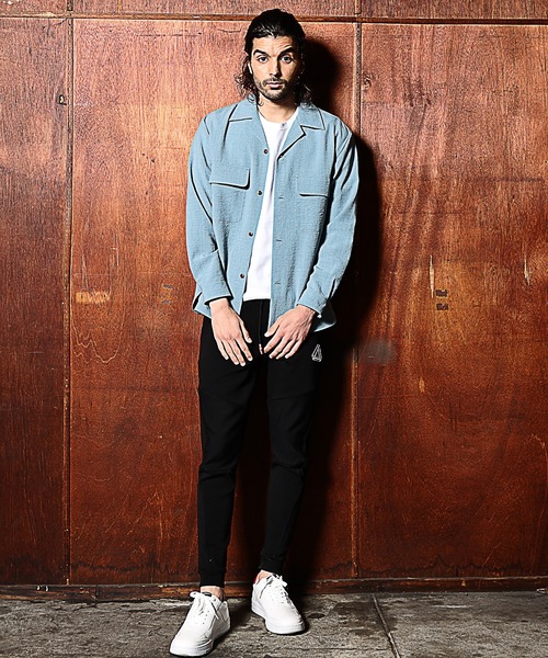 RATTLE TRAP(ラトルトラップ)の「カチオン染オープンカラーシャツ(シャツ/ブラウス・メンズ・ベージュ/ライトブルー/ブラック・S/M/L)」の6枚目の写真