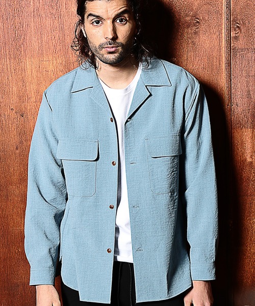 RATTLE TRAP(ラトルトラップ)の「カチオン染オープンカラーシャツ(シャツ/ブラウス・メンズ・ベージュ/ライトブルー/ブラック・S/M/L)」の10枚目の写真