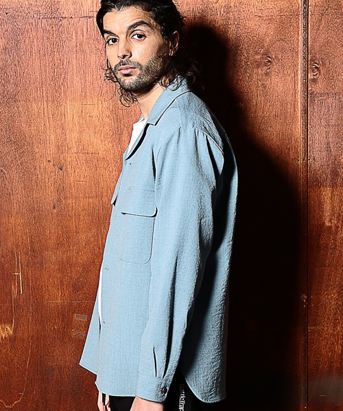 RATTLE TRAP(ラトルトラップ)の「カチオン染オープンカラーシャツ(シャツ/ブラウス・メンズ・ベージュ/ライトブルー/ブラック・S/M/L)」の12枚目の写真