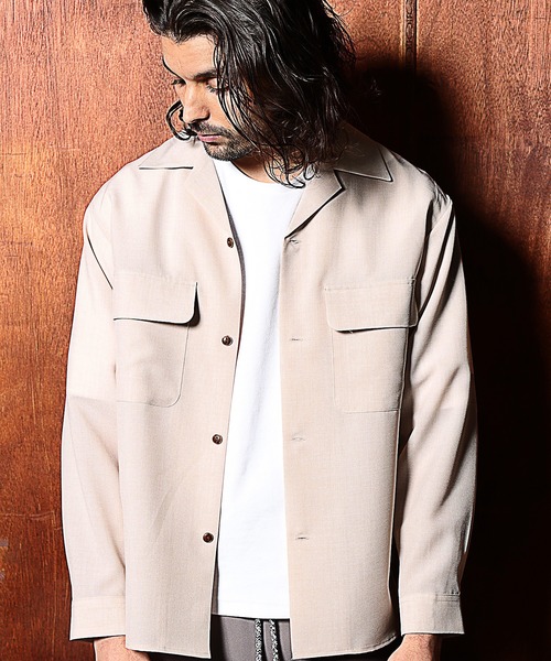 RATTLE TRAP(ラトルトラップ)の「カチオン染オープンカラーシャツ(シャツ/ブラウス・メンズ・ベージュ/ライトブルー/ブラック・S/M/L)」の20枚目の写真