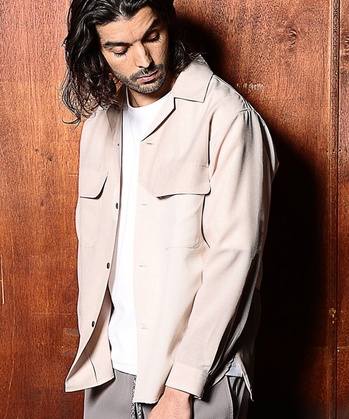 RATTLE TRAP(ラトルトラップ)の「カチオン染オープンカラーシャツ(シャツ/ブラウス・メンズ・ベージュ/ライトブルー/ブラック・S/M/L)」の21枚目の写真