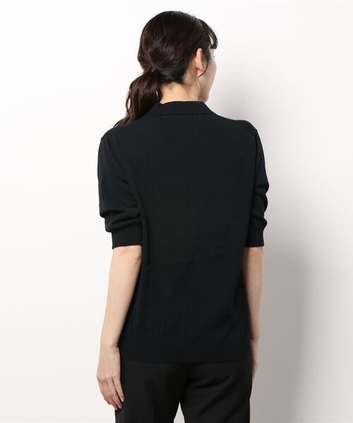 note et silence (ノートエシロンス)の「【 AMB100貨 】ファインシルクコットンスキッパーニット(ニット/セーター・レディース・ネイビー/イエロー/ブラック・SMALL)」の8枚目の写真