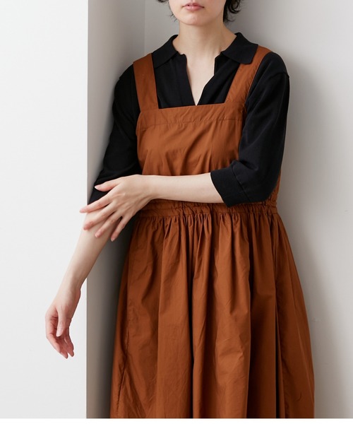 note et silence (ノートエシロンス)の「【 AMB100貨 】ファインシルクコットンスキッパーニット(ニット/セーター・レディース・ネイビー/イエロー/ブラック・SMALL)」の2枚目の写真