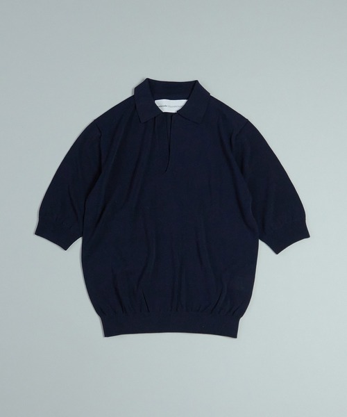 note et silence (ノートエシロンス)の「【 AMB100貨 】ファインシルクコットンスキッパーニット(ニット/セーター・レディース・ネイビー/イエロー/ブラック・SMALL)」の20枚目の写真