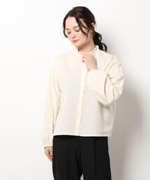 ehka sopo | スタンドフリル刺繍ブラウス(シャツ/ブラウス)