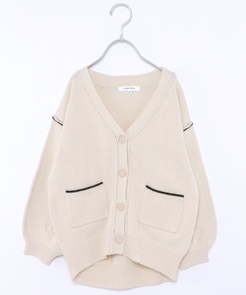 GLOBAL WORK（グローバルワーク）の「キッズ/アウトリンキング配色カーディガン/261898（カーディガン/ボレロ・キッズ・オフホワイト/イエロー系その他3・140cm/130cm/160cm/150cm/120cm/100cm/110cm）」の12枚目の写真