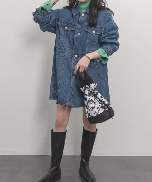FREAK'S STORE(フリークスストア)の「ビッグデニムジャケット(デニムジャケット・レディース・ネイビー/ブルー・フリ-)」の2枚目の写真