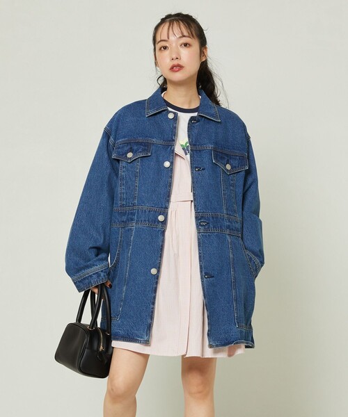 FREAK'S STORE(フリークスストア)の「ビッグデニムジャケット(デニムジャケット・レディース・ネイビー/ブルー・フリ-)」の6枚目の写真