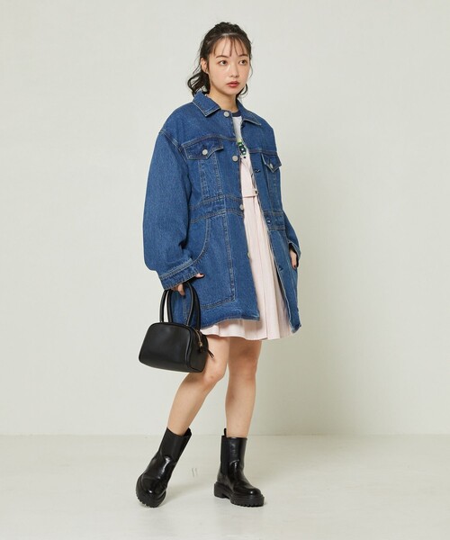 FREAK'S STORE(フリークスストア)の「ビッグデニムジャケット(デニムジャケット・レディース・ネイビー/ブルー・フリ-)」の5枚目の写真