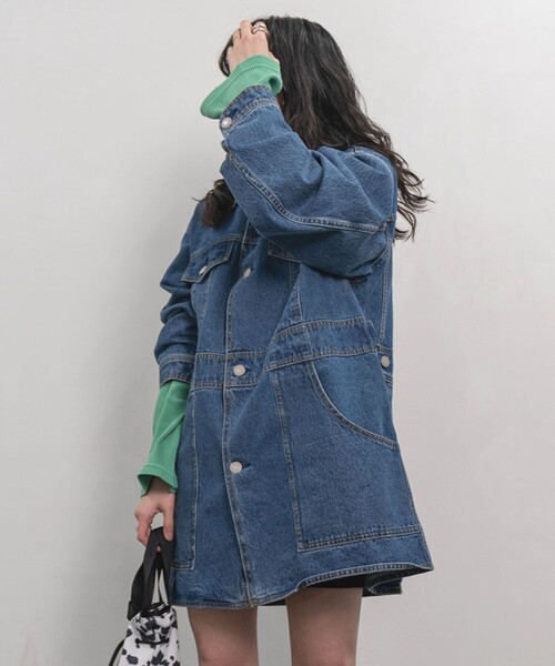 FREAK'S STORE(フリークスストア)の「ビッグデニムジャケット(デニムジャケット・レディース・ネイビー/ブルー・フリ-)」の9枚目の写真