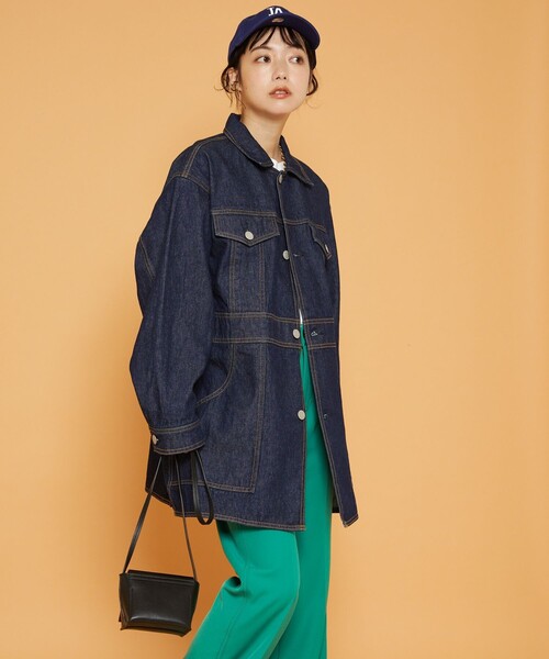FREAK'S STORE(フリークスストア)の「ビッグデニムジャケット(デニムジャケット・レディース・ネイビー/ブルー・フリ-)」の14枚目の写真