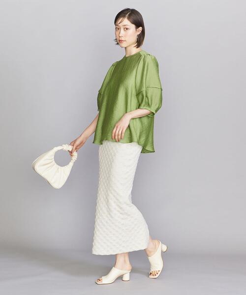 BEAUTY&YOUTH UNITED ARROWS（ビューティーアンドユースユナイテッドアローズ）の「BY シアー ボリュームスリーブ ブラウス -ウォッシャブル-（シャツ/ブラウス・レディース・ライム/オレンジ/オフホワイト/ネイビー・FREE）」の17枚目の写真