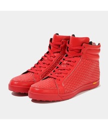 ヒールクリークスニーカーレディース レッド ハイカットVibramソール　ゴルフ ヒールクリークスニーカーレディース レッド ハイカットVibram