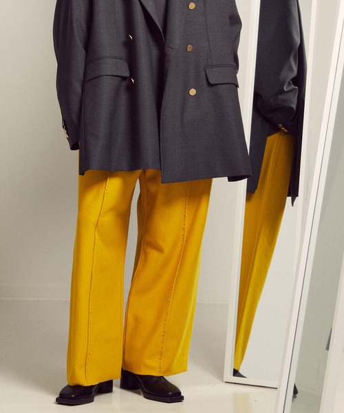 MAISON SPECIAL(メゾンスペシャル)の「《ユニセックスアイテム》コンパクトクラッシュスウェットプライムワイドピンタックイージーパンツ【MAISON SPECIAL/メゾンスペシャル】(スウェットパンツ・メンズ・ブラック/レッド/オフホワイト/イエロー/パープル/チャコールグレー/その他1/その他2・1/0)」の5枚目の写真