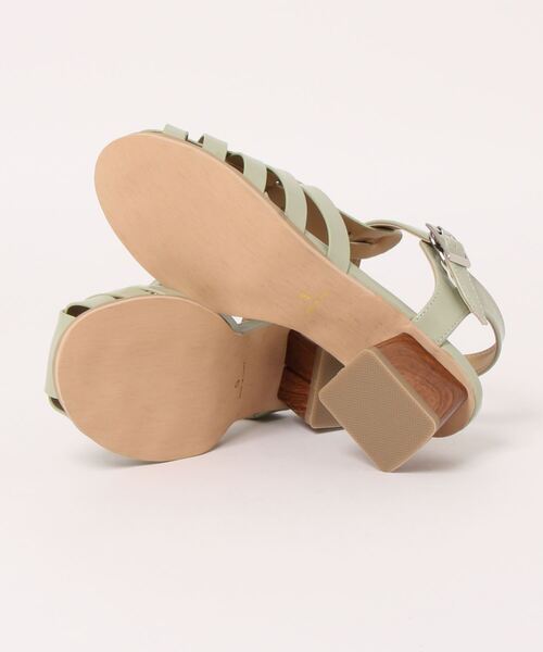 minia（ミニア）の「木目調ブロックヒールグルカサンダル　◇（サンダル・レディース・アイボリー/ミント/ブラック/ブラウン・S/M/LL/L）」の17枚目の写真