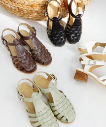 minia | 木目調ブロックヒールグルカサンダル ◇(サンダル)