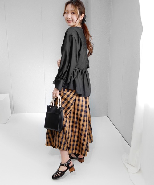 minia（ミニア）の「木目調ブロックヒールグルカサンダル　◇（サンダル・レディース・アイボリー/ミント/ブラック/ブラウン・S/M/LL/L）」の12枚目の写真