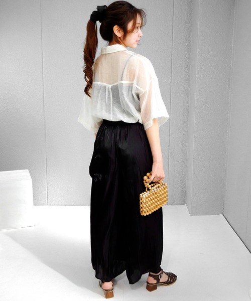 minia（ミニア）の「木目調ブロックヒールグルカサンダル　◇（サンダル・レディース・アイボリー/ミント/ブラック/ブラウン・S/M/LL/L）」の6枚目の写真