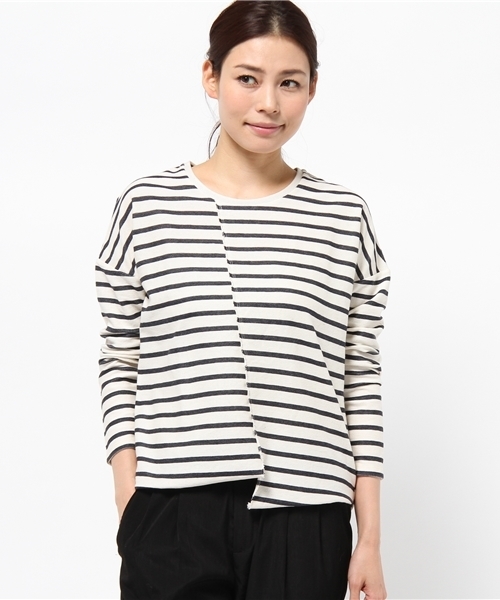 AMERICAN RAG CIE（アメリカンラグシー）の「インレイボーダークルーネックプルオーバー（Tシャツ/カットソー・レディース・ブルー系その他/ホワイト系その他・FREE）」の2枚目の写真