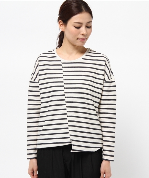 AMERICAN RAG CIE（アメリカンラグシー）の「インレイボーダークルーネックプルオーバー（Tシャツ/カットソー・レディース・ブルー系その他/ホワイト系その他・FREE）」の3枚目の写真