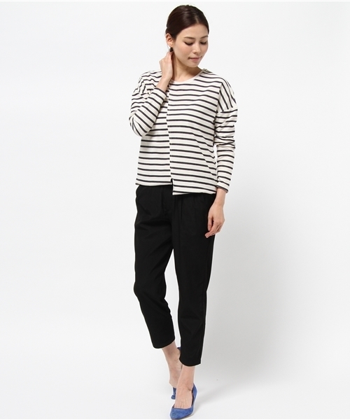 AMERICAN RAG CIE（アメリカンラグシー）の「インレイボーダークルーネックプルオーバー（Tシャツ/カットソー・レディース・ブルー系その他/ホワイト系その他・FREE）」の6枚目の写真