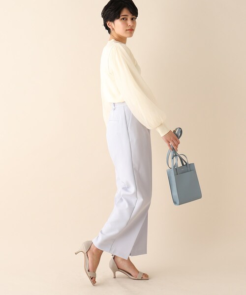 OPAQUE.CLIP（オペークドットクリップ）の「◆ダブルクロスワイドパンツ（その他パンツ・レディース・チャコールグレー/パープル/ライトベージュ・38）」の18枚目の写真