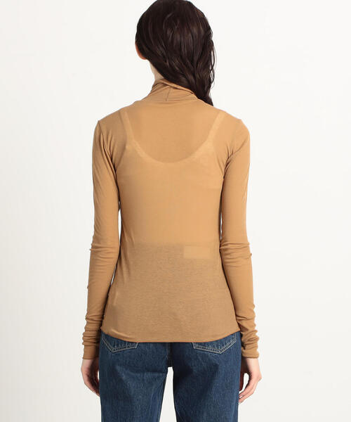 EDITION(エディション)の「80T/CFINE RIB コットンポリエステル ハイネックプルオーバー(Tシャツ/カットソー・レディース・ホワイト/ブラック/キャメル・FREE)」の8枚目の写真