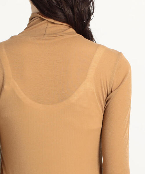 EDITION(エディション)の「80T/CFINE RIB コットンポリエステル ハイネックプルオーバー(Tシャツ/カットソー・レディース・ホワイト/ブラック/キャメル・FREE)」の11枚目の写真