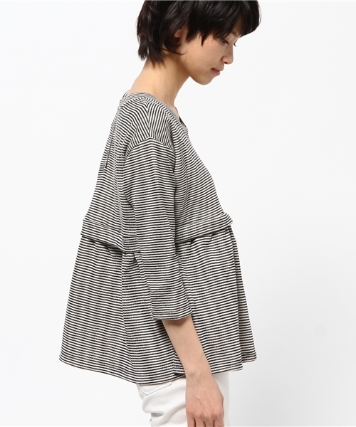 OUTLET(アウトレット)の「【Ciaopanic】起毛裏毛ボーダープルオーバー(Tシャツ/カットソー・レディース・ベージュ/ブラック/グレー・FREE)」の5枚目の写真
