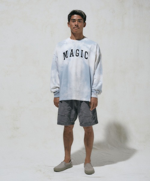 MAGIC NUMBER（マジック ナンバー）の「【MAGIC NUMBER】 ARCH LOGO TIE DYE L/S TEE(LOOSE FIT)（Tシャツ/カットソー・メンズ・ブルーグレー・LARGE/X-LARGE/MEDIUM）」の7枚目の写真