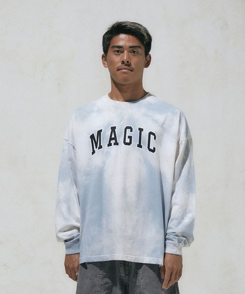 MAGIC NUMBER（マジック ナンバー）の「【MAGIC NUMBER】 ARCH LOGO TIE DYE L/S TEE(LOOSE FIT)（Tシャツ/カットソー・メンズ・ブルーグレー・LARGE/X-LARGE/MEDIUM）」の9枚目の写真
