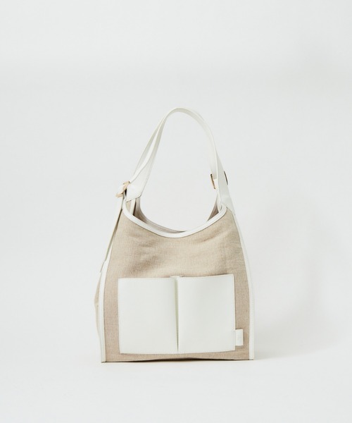 LOWELL things(ロウェル シングス)の「Twins/キャンバス調ワンショルダートートBAG(トートバッグ・レディース・ブラック/アイボリー/ライトブルー・フリー)」の2枚目の写真