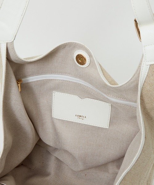 LOWELL things(ロウェル シングス)の「Twins/キャンバス調ワンショルダートートBAG(トートバッグ・レディース・ブラック/アイボリー/ライトブルー・フリー)」の20枚目の写真