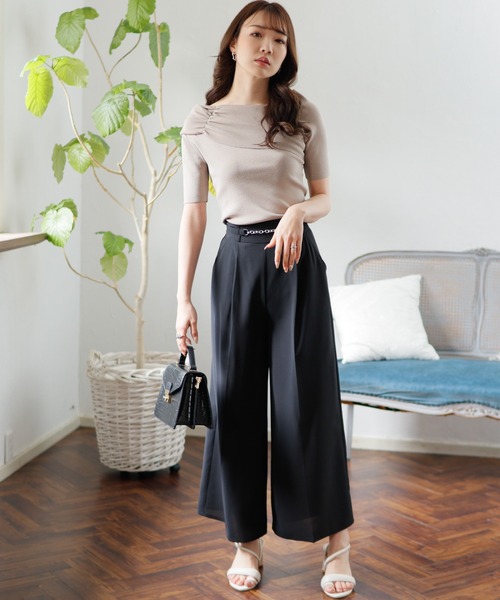 LIPSERVICE(リップサービス)の「アシメギャザーニットトップス(Tシャツ/カットソー・レディース・ホワイト/ベージュ/ピンク/ブラック・FREE)」の13枚目の写真