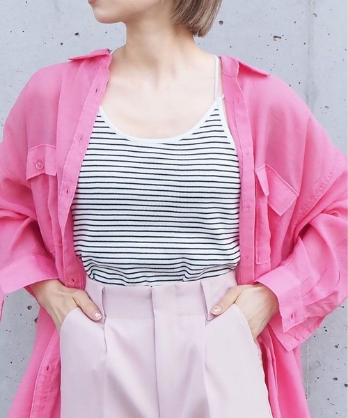 tiptop（ティップトップ）の「カップ付きバッククロスキャミソール（キャミソール・レディース・B/A/ブラック/オフホワイト/ピンク/ホワイト系その他・FREE）」の3枚目の写真