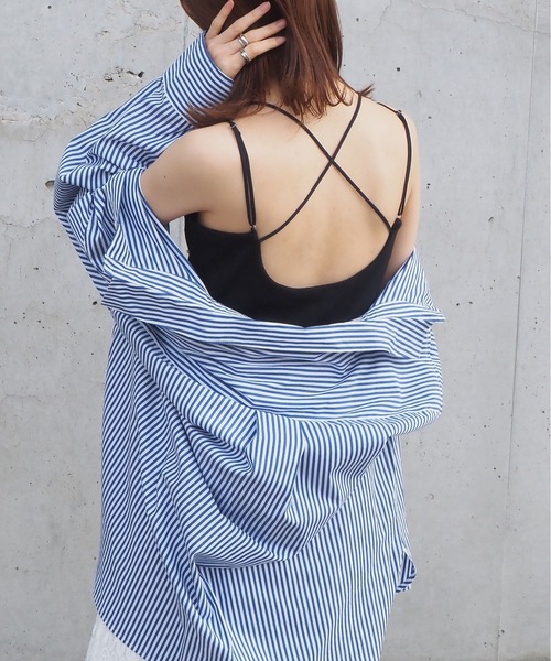 tiptop（ティップトップ）の「カップ付きバッククロスキャミソール（キャミソール・レディース・B/A/ブラック/オフホワイト/ピンク/ホワイト系その他・FREE）」の17枚目の写真