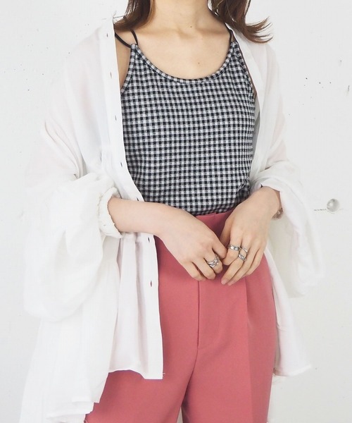 tiptop（ティップトップ）の「カップ付きバッククロスキャミソール（キャミソール・レディース・B/A/ブラック/オフホワイト/ピンク/ホワイト系その他・FREE）」の20枚目の写真