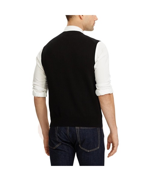 POLO RALPH LAUREN(ポロ ラルフ ローレン)の「コットン Vネック セーター ベスト(ベスト・メンズ・ブラック・XXL/XL)」の3枚目の写真