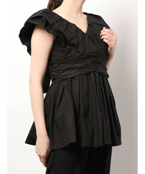 MERCURYDUO(マーキュリーデュオ)の「ボリュームタックスリーブチュニックブラウス(シャツ/ブラウス・レディース・オフホワイト/ブラック/ブルー・FREE)」の2枚目の写真