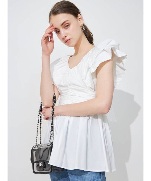 MERCURYDUO(マーキュリーデュオ)の「ボリュームタックスリーブチュニックブラウス(シャツ/ブラウス・レディース・オフホワイト/ブラック/ブルー・FREE)」の18枚目の写真