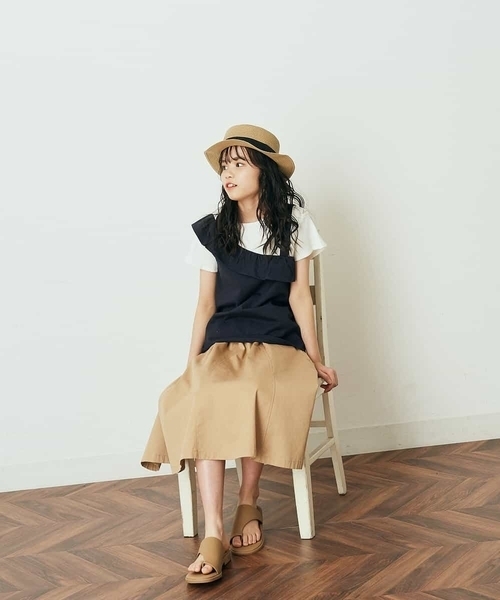 a.v.v（アーヴェヴェ）の「[KIDS]【ママとお揃い】トングサンダル（サンダル・キッズ・ブラック/モカ・24/20/23/21/22）」の10枚目の写真
