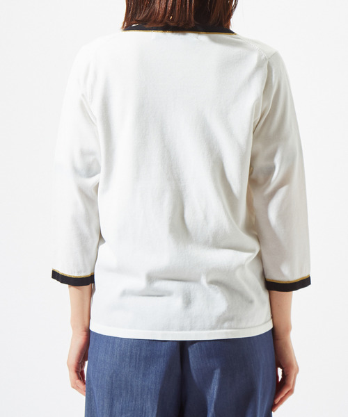 Tiara（ティアラ）の「ゴールドラインＶネックカーディガン（カーディガン/ボレロ・レディース・ホワイト/ブラック・FREE）」の8枚目の写真