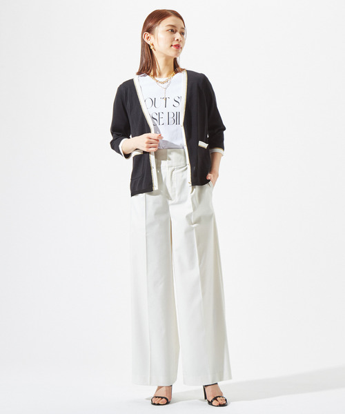 Tiara（ティアラ）の「ゴールドラインＶネックカーディガン（カーディガン/ボレロ・レディース・ホワイト/ブラック・FREE）」の10枚目の写真