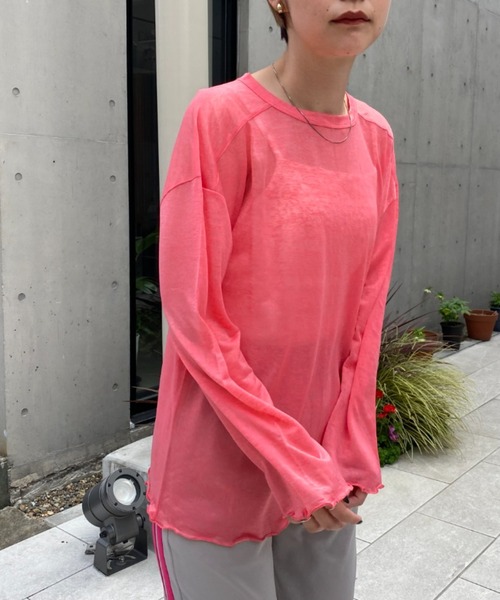 CIAOPANIC(チャオパニック)の「シアーメローロンTee(Tシャツ/カットソー・レディース・ピンク/ブルー/グリーン・FREE)」の20枚目の写真